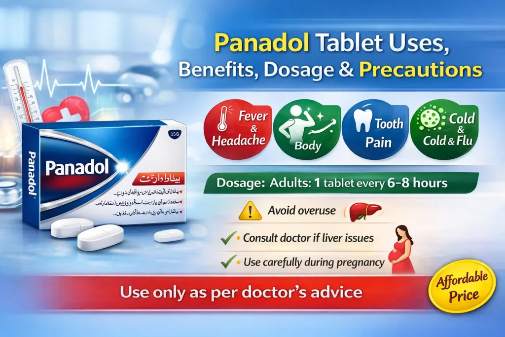 Panadol Tablet Uses in Urdu